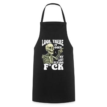 Halloween Squelette Volant F*ck - Tablier de cuisine - noir - Devant - AI Model Male 185 dark (185cm)