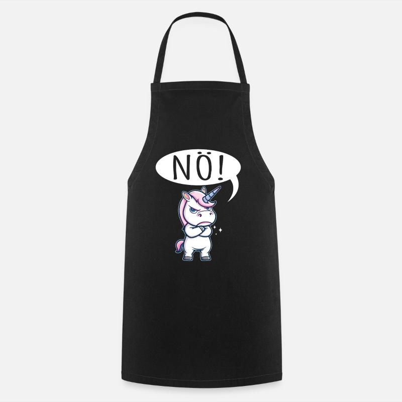 Unicorn Nope Stubborn - Cooking Apron - black