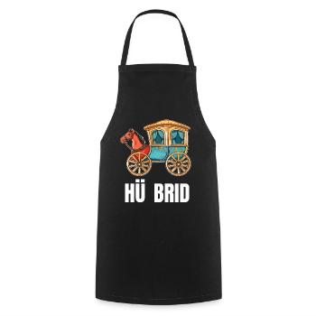 Hü Brid - Lustiges Hybrid Auto - Pferd - Kochschürze - Schwarz - Vorne - AI Model Male 185 dark (185cm)