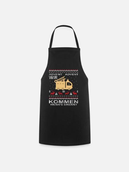  Feuerwehr Advent Weihnachten - Kochschürze - Schwarz