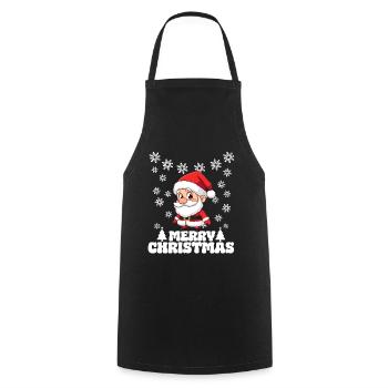 Weihnachtsmann Weihnachten Merry Christmas Schnee - Kochschürze - Schwarz - Vorne - AI Model Male 185 dark (185cm)
