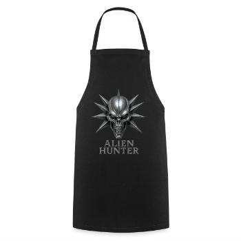 Alien Hunter Skull Emblem - Cooking Apron - black - Front - AI Model Male 185 dark (185cm)