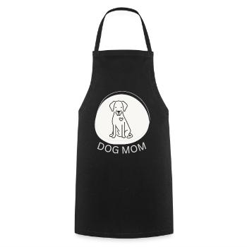 Dog Mom Line Art Minimalist Design - Cooking Apron - black - Front - AI Model Male 185 dark (185cm)