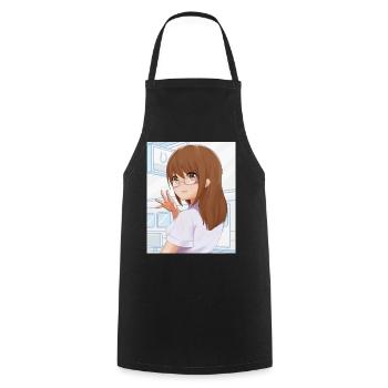 Girl with glasses for anime fans - Cooking Apron - black - Front - AI Model Male 185 dark (185cm)