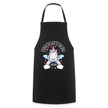 Kindergarten Child Unicorn Rainbow Nursery - Cooking Apron - black - Front - AI Model Male 185 dark (185cm)