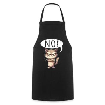 Cool Cat Nope funny saying grumpy - Cooking Apron - black - Front - AI Model Male 185 dark (185cm)