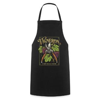 Vigneron Passion Viticulture Vin - Tablier de cuisine - noir - Devant - AI Model Male 185 dark (185cm)