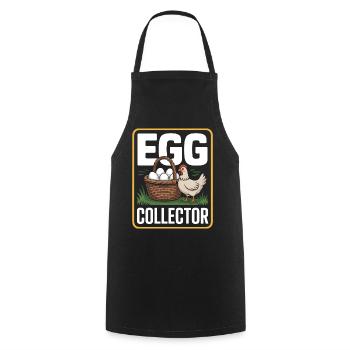 Eggs Collector Hühnerhalter Huhn - Kochschürze - Schwarz - Vorne - AI Model Male 185 dark (185cm)