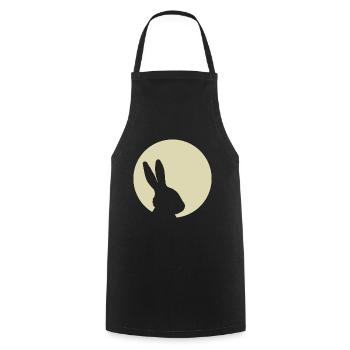 Lapin Lune Lapin Lapin Lapin Pâques - Tablier de cuisine - noir - Devant - AI Model Male 185 dark (185cm)