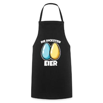 Dicke Eier die dicksten Eier Ostereier - Kochschürze - Schwarz - Vorne - AI Model Male 185 dark (185cm)