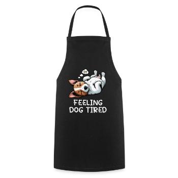 Feeling Dog Tired Jack Russel terrier Jack russel  - Kochschürze - Schwarz - Vorne - AI Model Male 185 dark (185cm)