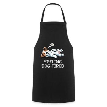 Feeling Dog Tired Jack Russel terrier Jack russel  - Kochschürze - Schwarz - Vorne - AI Model Male 185 dark (185cm)