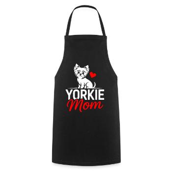 Yorkie Mom Herzhund Design - Kochschürze - Schwarz - Vorne - AI Model Male 185 dark (185cm)