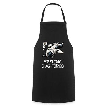 Propriétaire de Border Collie Collie fatigué - Tablier de cuisine - noir - Devant - AI Model Male 185 dark (185cm)