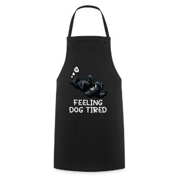 Propriétaire de berger noir fatigué par le chien - Tablier de cuisine - noir - Devant - AI Model Male 185 dark (185cm)