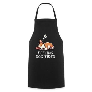 Se sentir fatigué par le chien Corgi Corgi - Tablier de cuisine - noir - Devant - AI Model Male 185 dark (185cm)