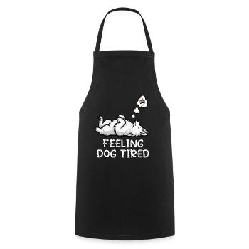 Feeling Dog Tired White Shepherd Dog - Cooking Apron - black - Front - AI Model Male 185 dark (185cm)