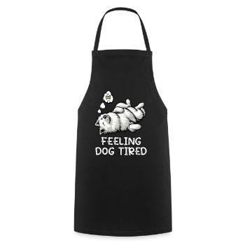 Feeling Dog Tired White Shepherd Dog - Cooking Apron - black - Front - AI Model Male 185 dark (185cm)