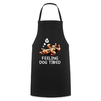 Se sentir fatigué par le chien Airedale Terrier Airedales - Tablier de cuisine - noir - Devant - AI Model Male 185 dark (185cm)