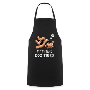 Se sentir fatigué par le chien Airedale Terrier Airedales - Tablier de cuisine - noir - Devant - AI Model Male 185 dark (185cm)