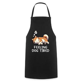Feeling Dog Tired Shiba Inu Shiba Owner Shiba - Cooking Apron - black - Front - AI Model Male 185 dark (185cm)