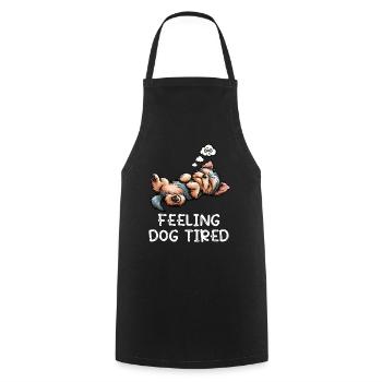 Feeling Dog Tired Yorkshire Terrier Yorkie Yorkies - Cooking Apron - black - Front - AI Model Male 185 dark (185cm)