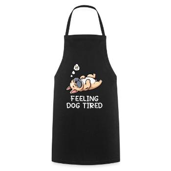 Bouledogue français Frenchie fatigué par le chien - Tablier de cuisine - noir - Devant - AI Model Male 185 dark (185cm)