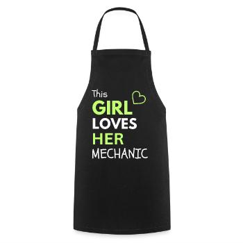 Cette fille adore son mécanicien - Tablier de cuisine - noir - Devant - AI Model Male 185 dark (185cm)
