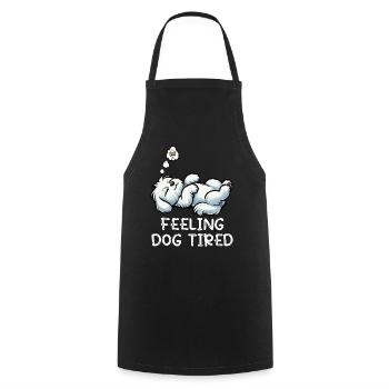 Feeling Dog Tired Maltese Maltese Owner - Cooking Apron - black - Front - AI Model Male 185 dark (185cm)