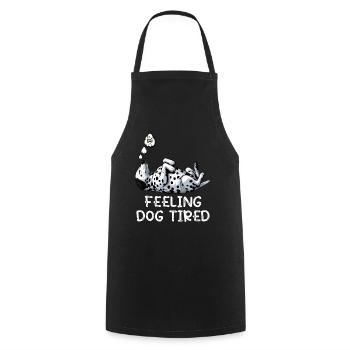 Feeling Dog Tired Dalmatian Dalmatian Owner - Cooking Apron - black - Front - AI Model Male 185 dark (185cm)