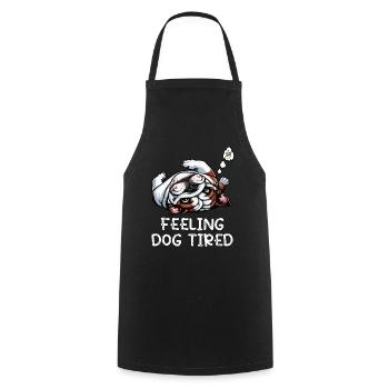 Feeling Dog Tired English Bulldog Bully Holder - Cooking Apron - black - Front - AI Model Male 185 dark (185cm)