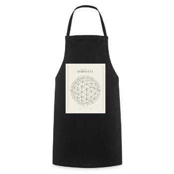 Geodesian Sphere Geometry Pattern - Cooking Apron - black - Front - AI Model Male 185 dark (185cm)