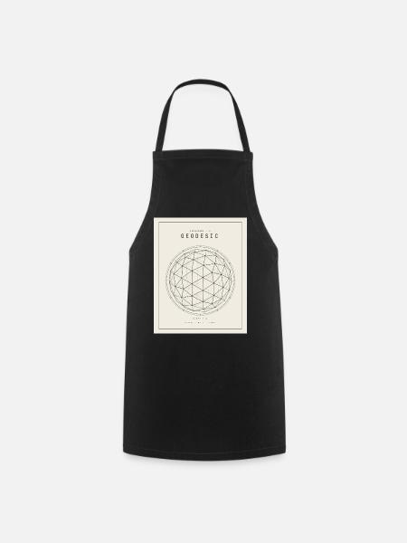 Geodesian Sphere Geometry Pattern - Cooking Apron - black