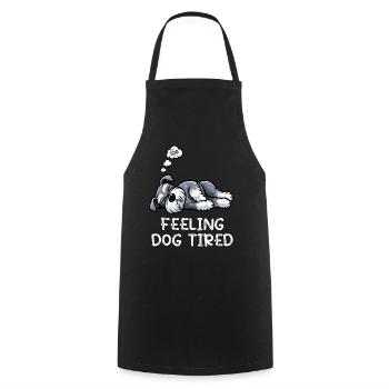 Se sentir fatigué par le chien Schnauzer Propriétaire de Schnauzer - Tablier de cuisine - noir - Devant - AI Model Male 185 dark (185cm)