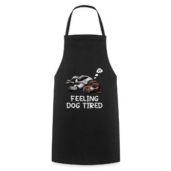 Feeling Dog Tired Deutsch Drahthaar drahthaar hund - Kochschürze - Schwarz - Vorne - AI Model Male 185 dark (185cm)