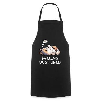 Se sentir fatigué par le chien, propriétaire de Collie Collie Colliehung, - Tablier de cuisine - noir - Devant - AI Model Male 185 dark (185cm)