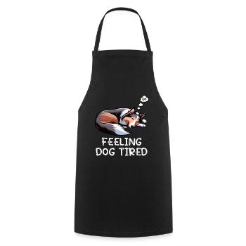 Se sentir fatigué par le chien, propriétaire de Collie Collie Colliehung, - Tablier de cuisine - noir - Devant - AI Model Male 185 dark (185cm)