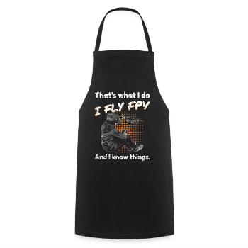 FPV Drone Pilot Freestyle & Racing Gift - Cooking Apron - black - Front - AI Model Male 185 dark (185cm)
