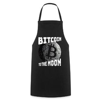 Mème du Bitcoin à la lune - Tablier de cuisine - noir - Devant - AI Model Male 185 dark (185cm)