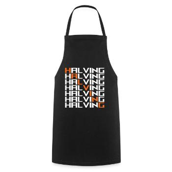 Halving Bitcoin - Cooking Apron - black - Front - AI Model Male 185 dark (185cm)