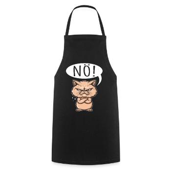 Quelque chose comme non - le chat dit non - Tablier de cuisine - noir - Devant - AI Model Male 185 dark (185cm)