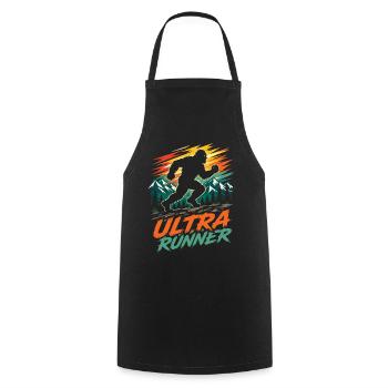 Ultra Runner - Cooking Apron - black - Front - AI Model Male 185 dark (185cm)