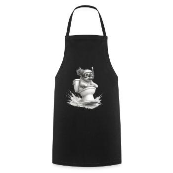 Funny Snorkeling Dog - Cooking Apron - black - Front - AI Model Male 185 dark (185cm)