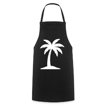 Palm Tree Summer Beach Vacation Sea Travel Gift - Cooking Apron - black - Front - AI Model Male 185 dark (185cm)