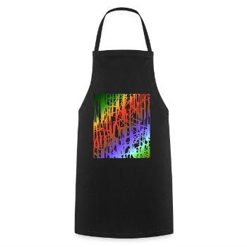 Regenbogen Liniengewitter - Kochschürze - Schwarz - Vorne - AI Model Male 185 dark (185cm)