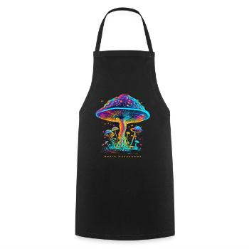 MAGIC MUSHROOM - Kochschürze - Schwarz - Vorne - AI Model Male 185 dark (185cm)