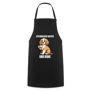 Ich Brauche Kaffee und Ruhe Cocker Spaniel  - Kochschürze - Schwarz - Vorne - AI Model Male 185 dark (185cm)