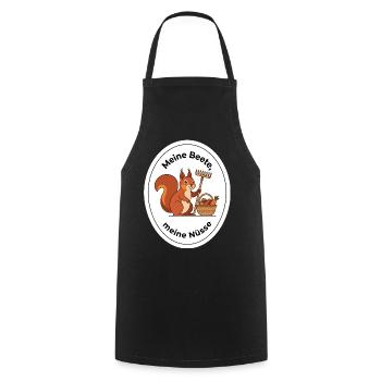 Gärtner Eichhörnchen Garten Beet Geschenk - Kochschürze - Schwarz - Vorne - AI Model Male 185 dark (185cm)