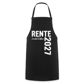 Rente 2027 - Ruhestand - Pension - Kochschürze - Schwarz - Vorne - AI Model Male 185 dark (185cm)