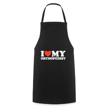 J’adore ma chemise coeur orthopédiste - Tablier de cuisine - noir - Devant - AI Model Male 185 dark (185cm)